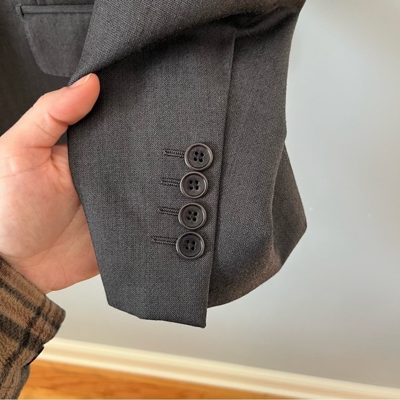 Pronto Uomo Signature Single Breasted 100% Wool Stone Gray Suit Jacket Size 42R - Picture 7 of 16